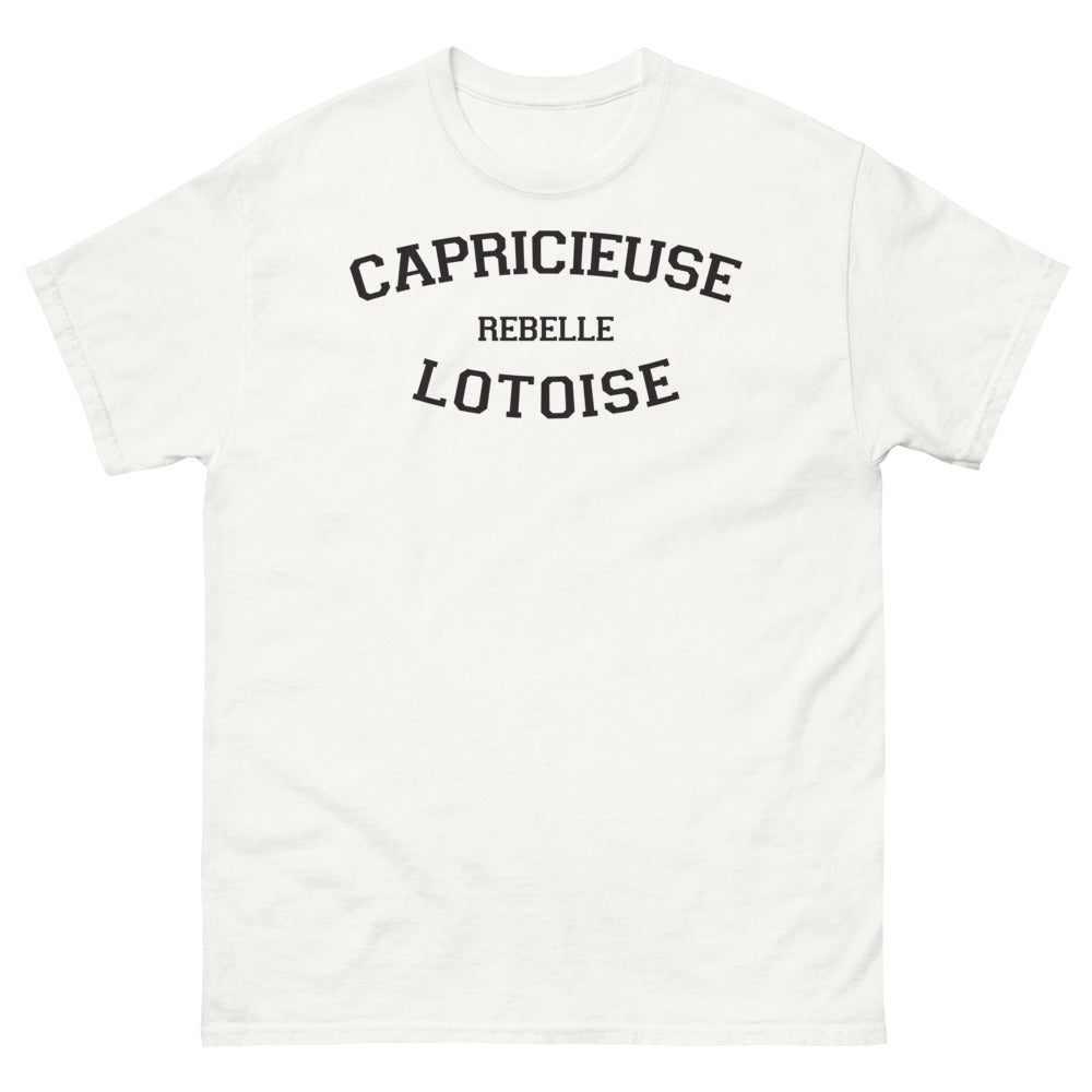 T-shirt Lot blanc - Capricieuse Rebelle avec humour