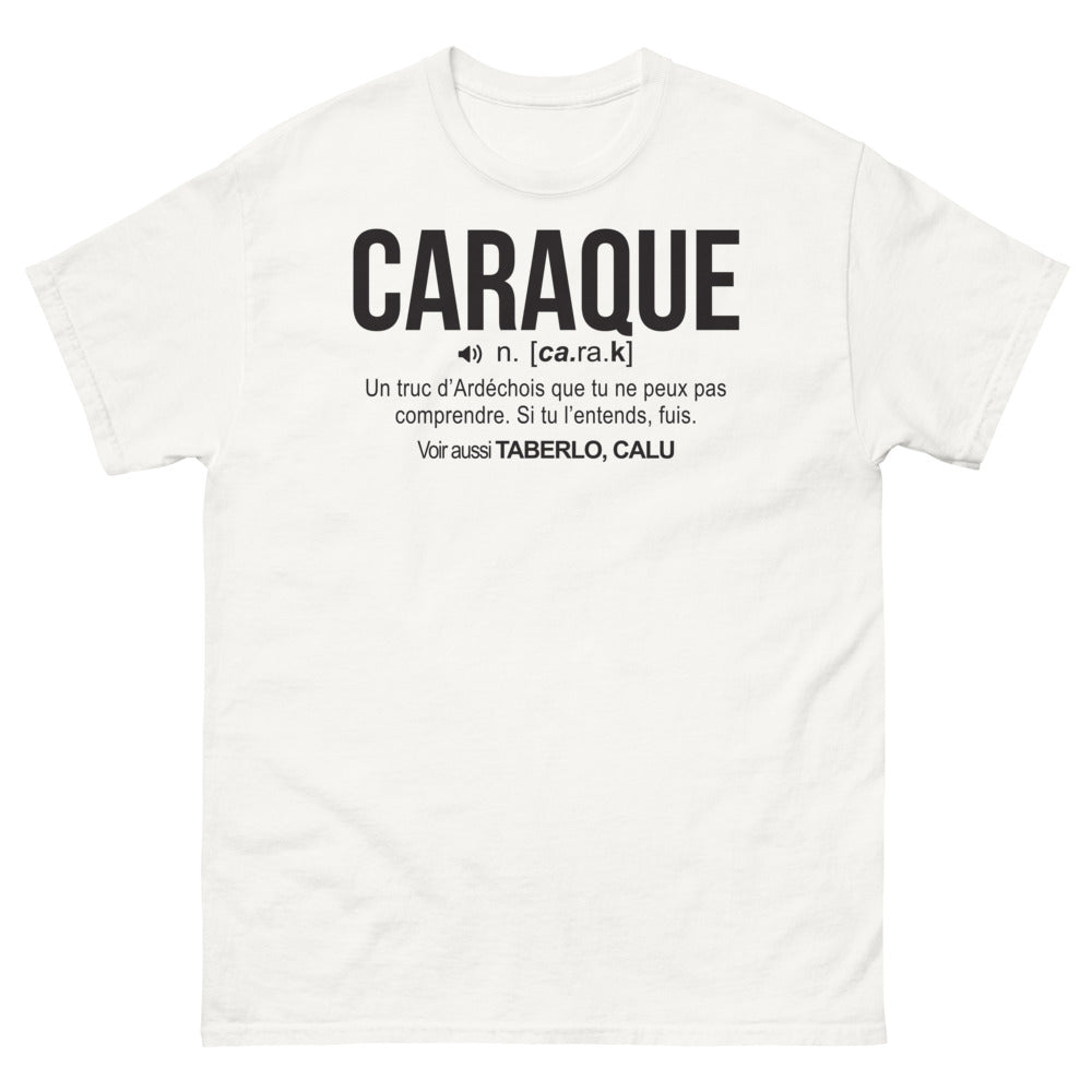 T-shirt Ardèche blanc - Caraque-n-ca-ra-k humoristique