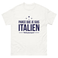 Thumbnail for T-shirt Italie blanc - Parce que je suis Italien, voilà pourquoi