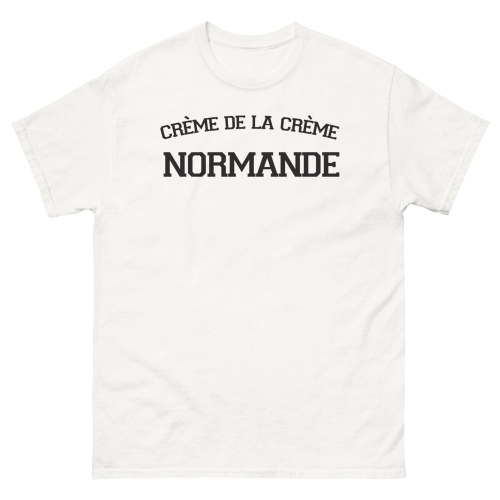 T-shirt Normandie blanc - Crème de la crème avec humour