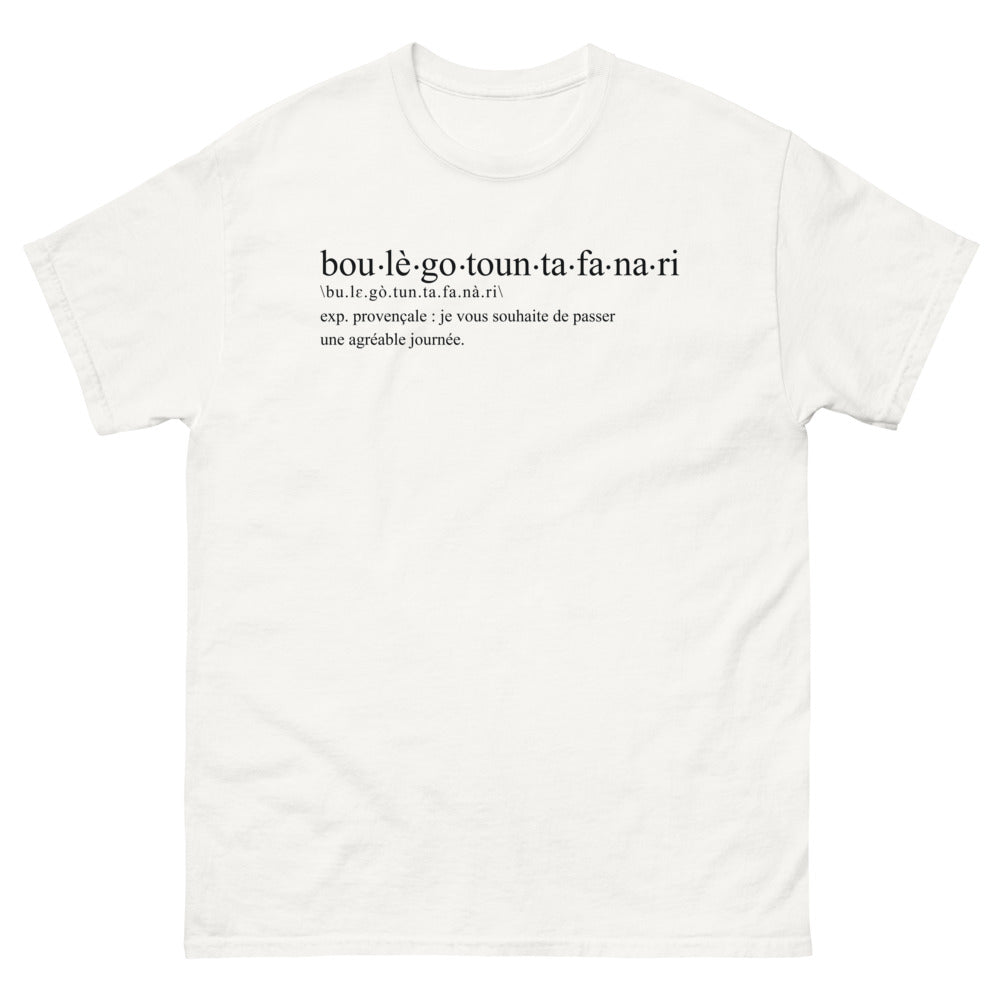 T-shirt Provence blanc - Boule Go Toun, clin d'œil affectueux