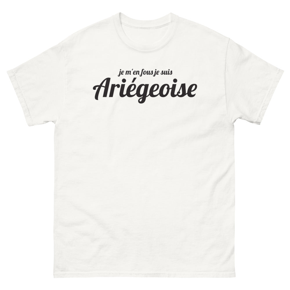 T-shirt Ariège blanc - Je m'en fous, je suis Ariégeoise