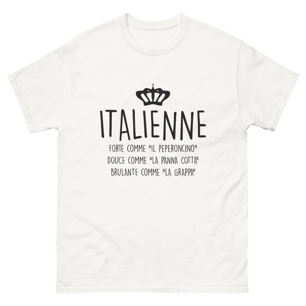 T-shirt Italie blanc - Forte comme le peperoncino, douce comme la panna cotta