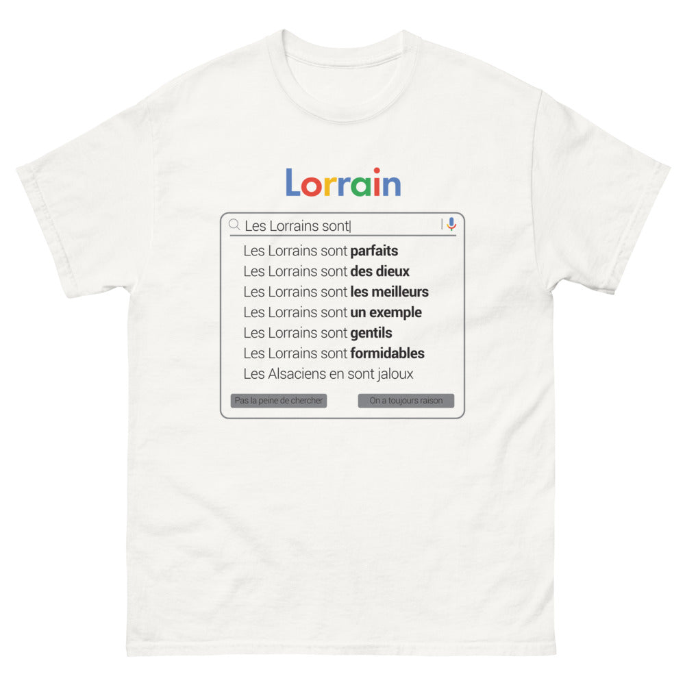 T-shirt Lorraine blanc - Les Lorrains sont parfaits