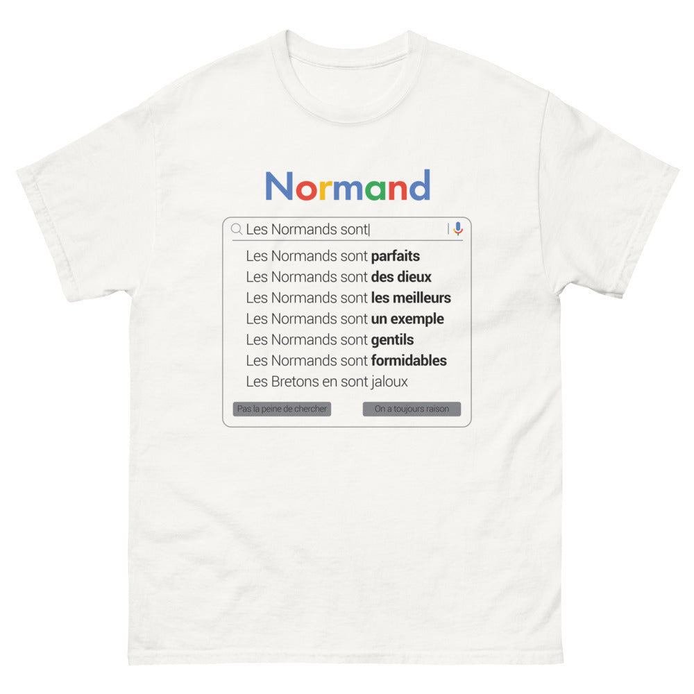 T-shirt Normandie blanc - Ode humoristique aux NormANDS