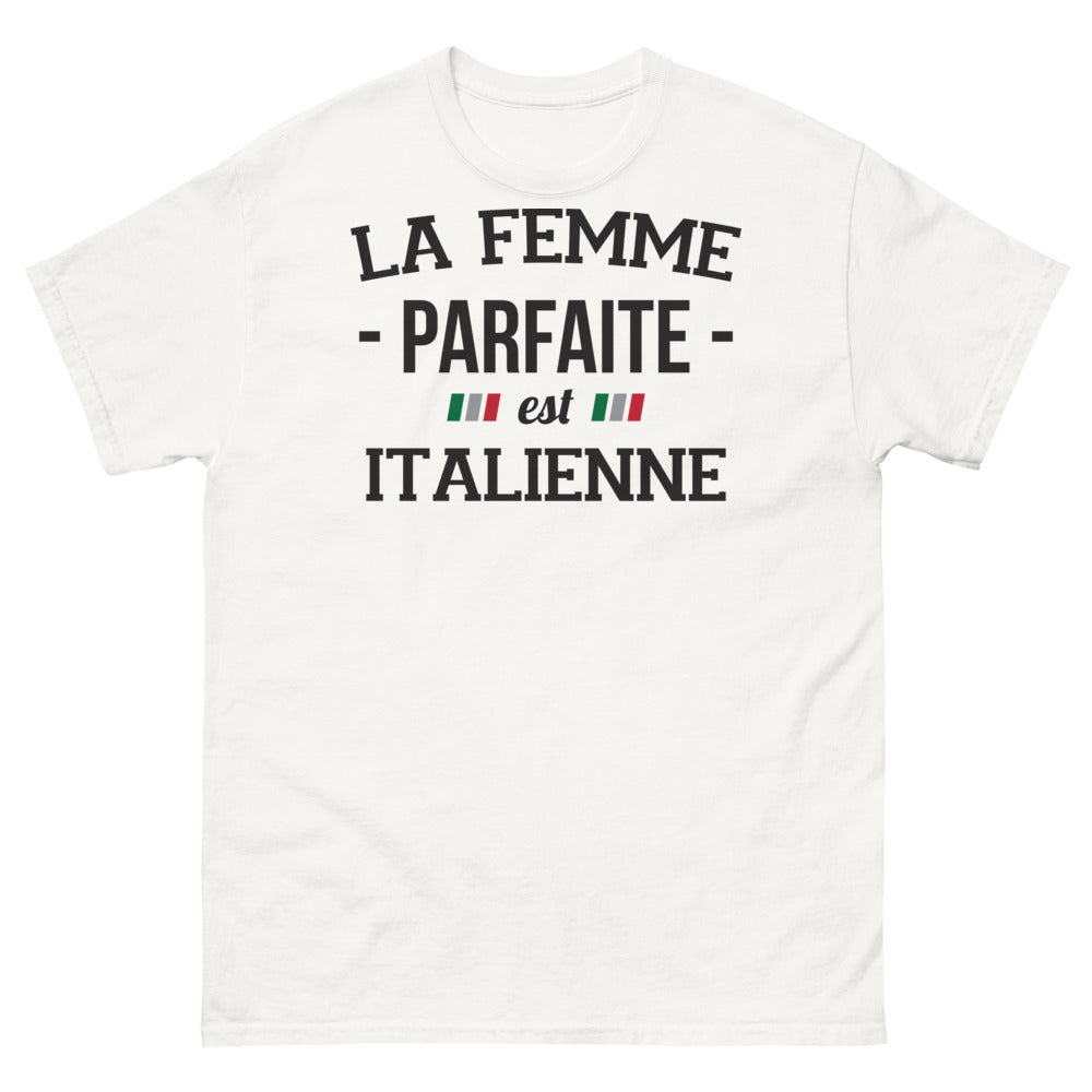 T-shirt Italie blanc - Femme parfaite italienne