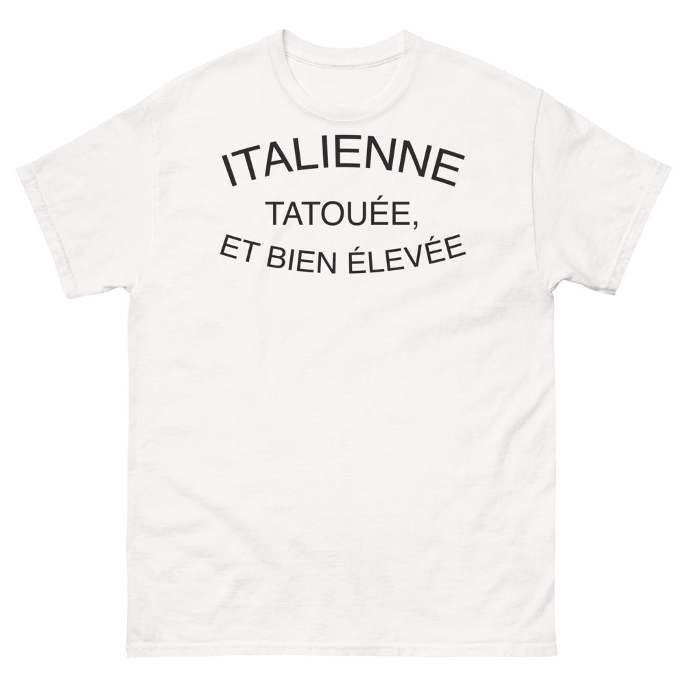 T-shirt Italie blanc - Italienne, Tatouée et Bien Élevée