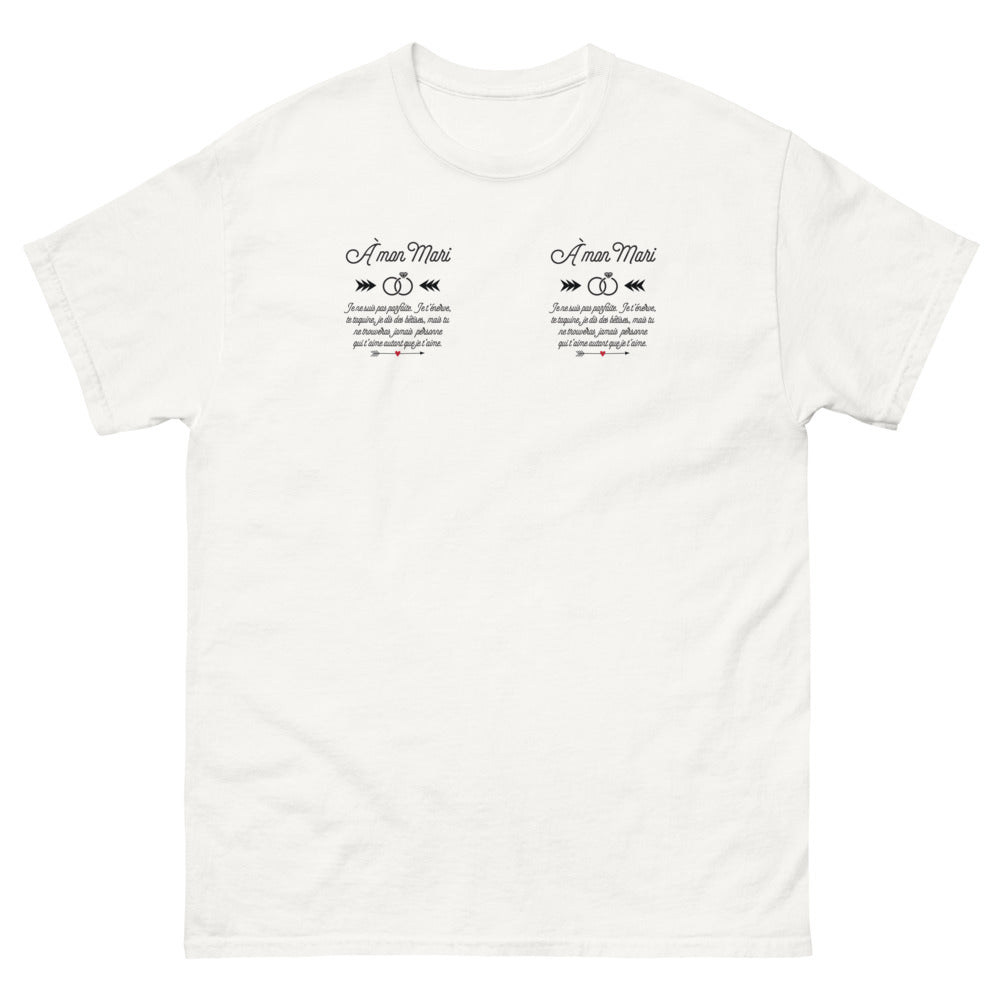 T-shirt cadeau humoristique blanc - À mon mari