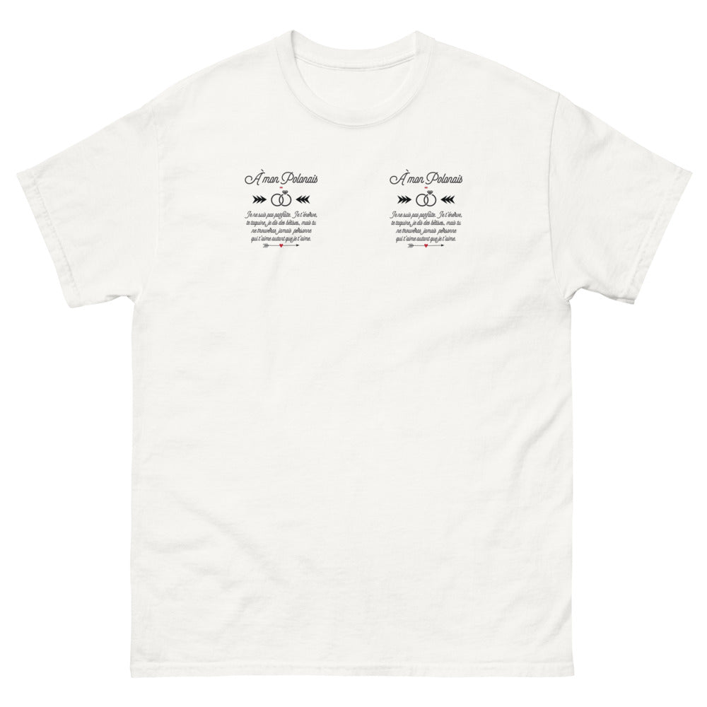 T-shirt Pologne blanc - À mon Polonais adoré, je ne suis pas parfaite