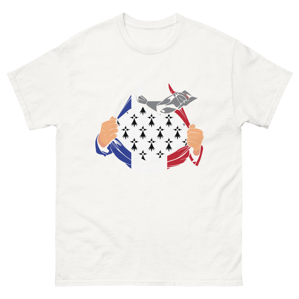T-shirt Bretagne blanc - Super héros de la Bretagne