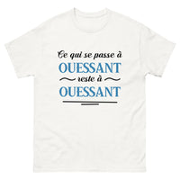 Thumbnail for T-shirt Ouessant blanc - Ce qui se passe à Ouessant reste à Ouessant