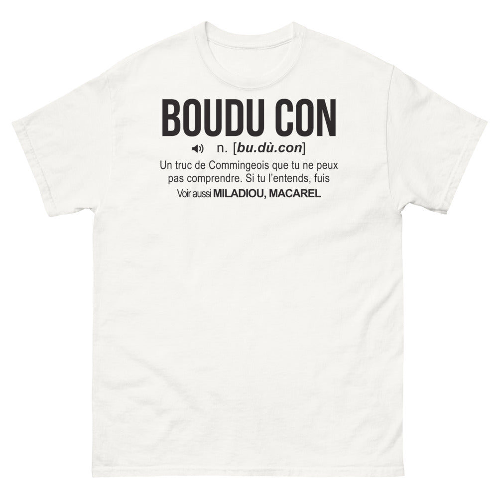 T-shirt Comminges blanc - L'essence du Bouducon en un mot