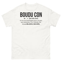Thumbnail for T-shirt Comminges blanc - L'essence du Bouducon en un mot