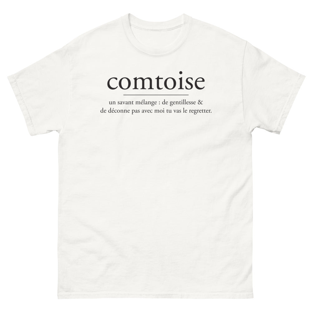 T-shirt Comtois blanc - L'alliance de la gentillesse et du ne-pas-déconner