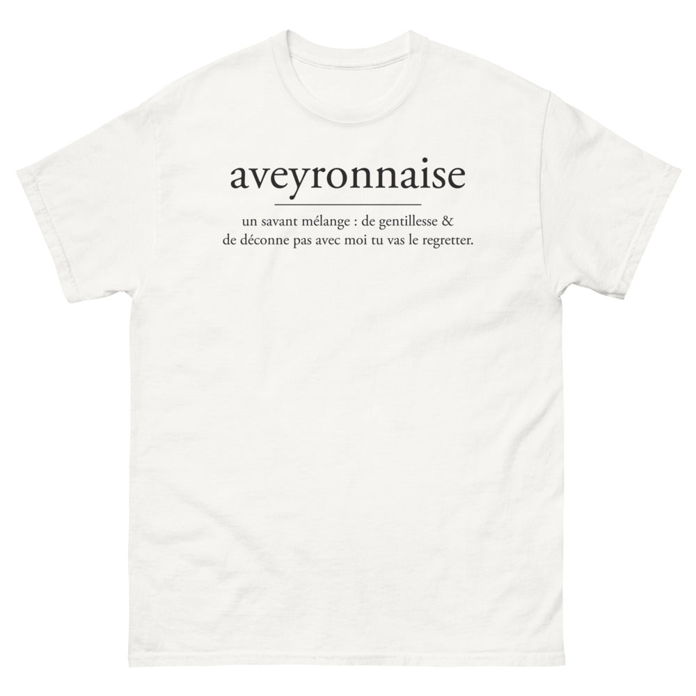 T-shirt Aveyron blanc - Un mélange de gentillesse et humour