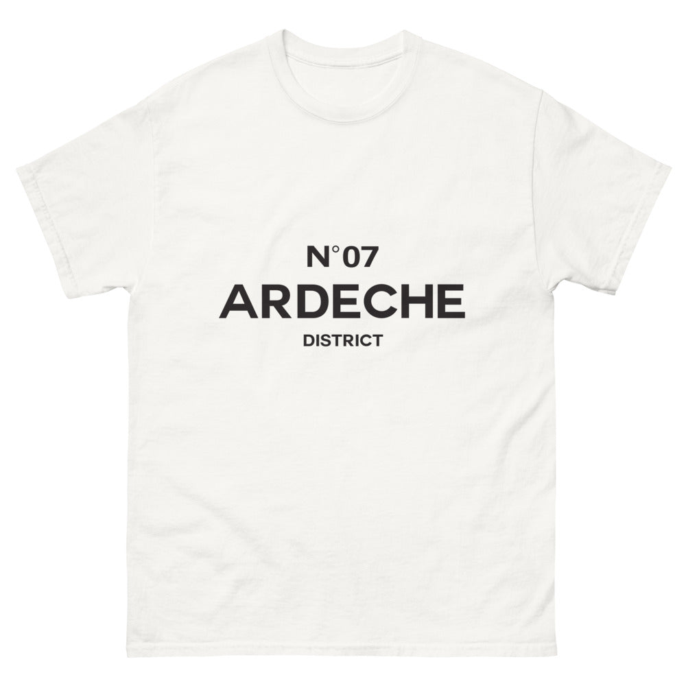 T-shirt Ardèche blanc - hommage humoristique à la région