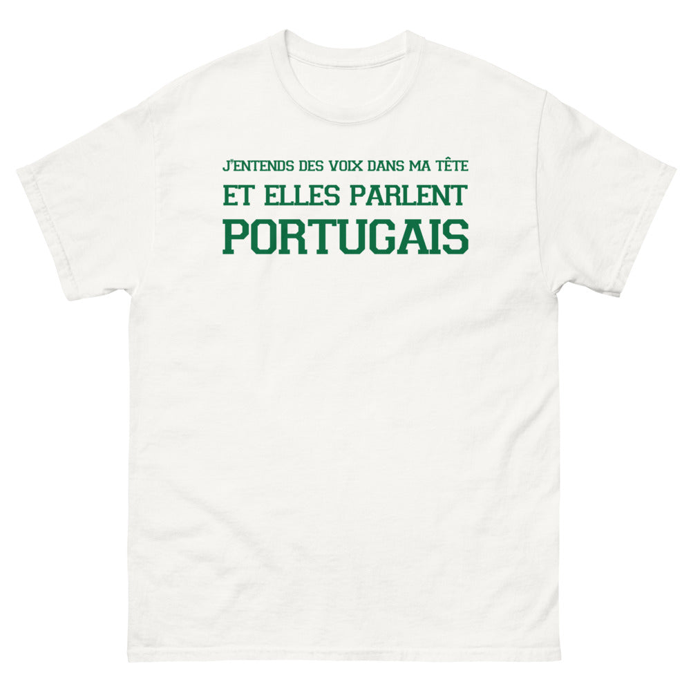 T-shirt Portugal blanc - Voix dans la tête en portugais
