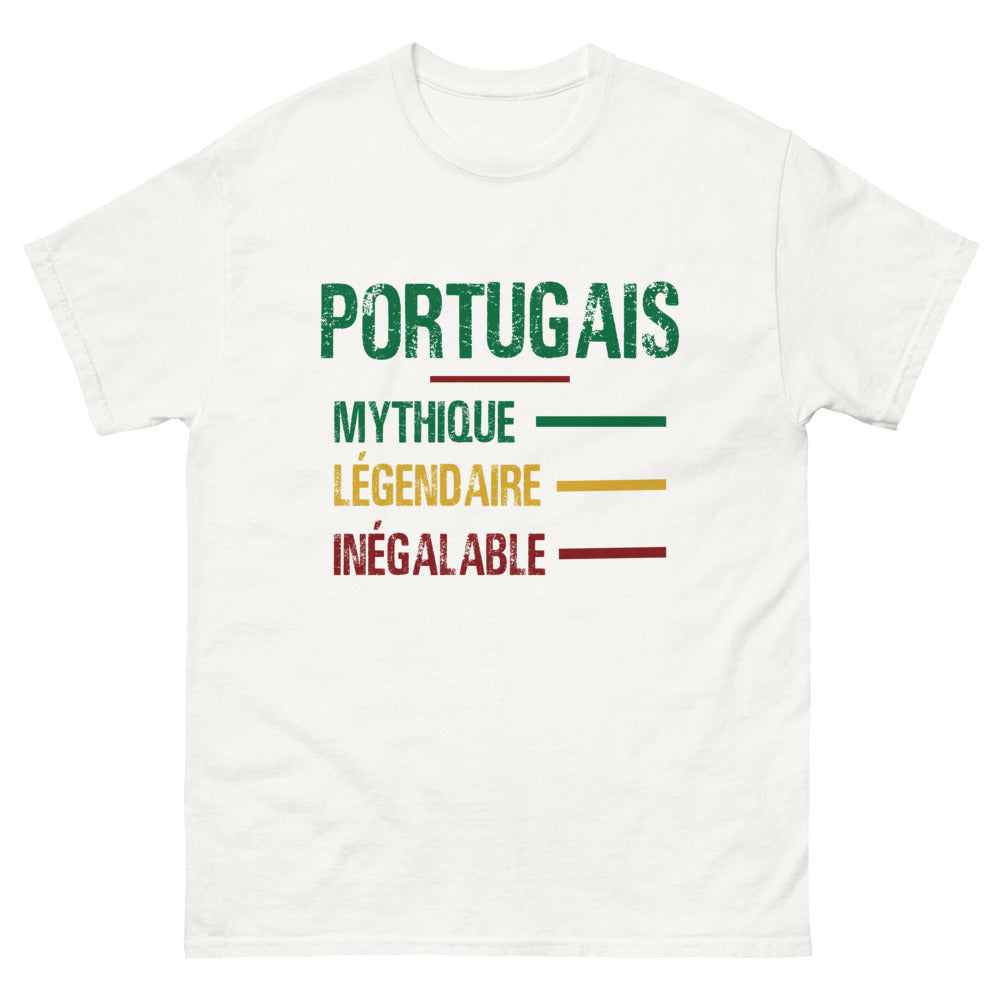 T-shirt Portugal blanc - design mythique et légendaire