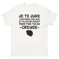 Thumbnail for T-shirt Creuse blanc - Je te jure, j'entends des voix