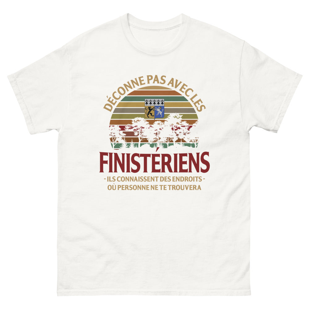 T-shirt Finistère blanc - Ne déconnez pas avec les Finistériens