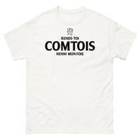 Thumbnail for T-shirt Comtois blanc - Rends-toi comtois, nenni mon foie