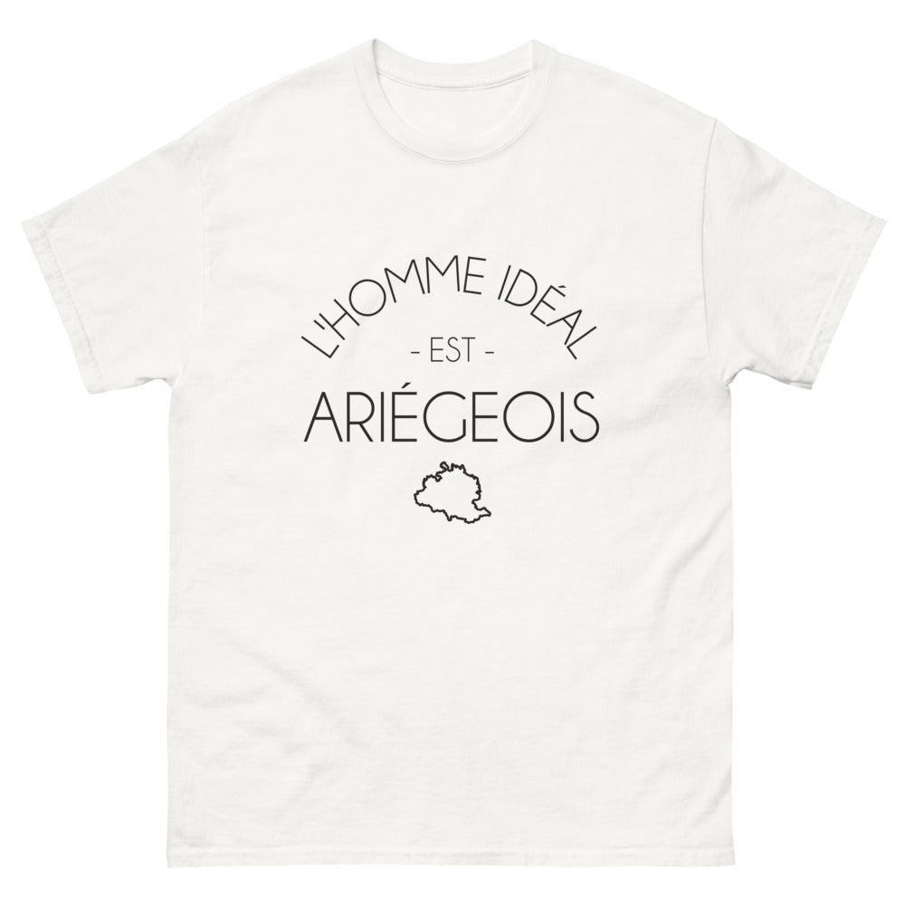 T-shirt Ariège blanc - L'homme idéal est Ariégeois