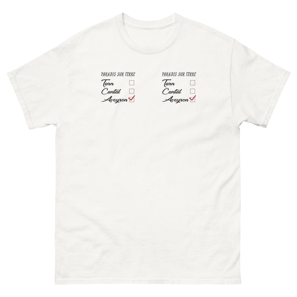 T-shirt Tarn, Cantal, Aveyron blanc - Paradis sur Terre