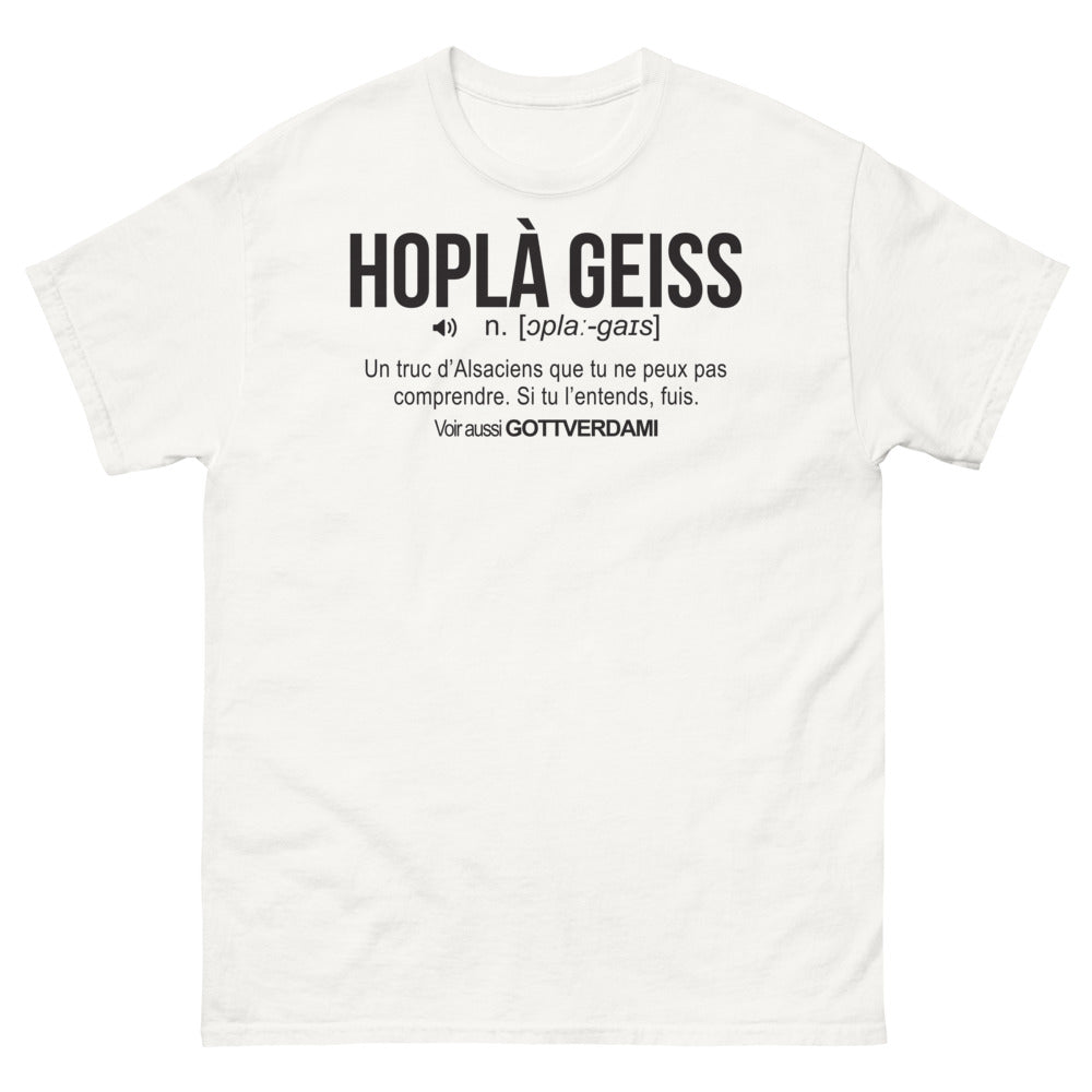 T-shirt Alsacien blanc - Hopla Geiss !