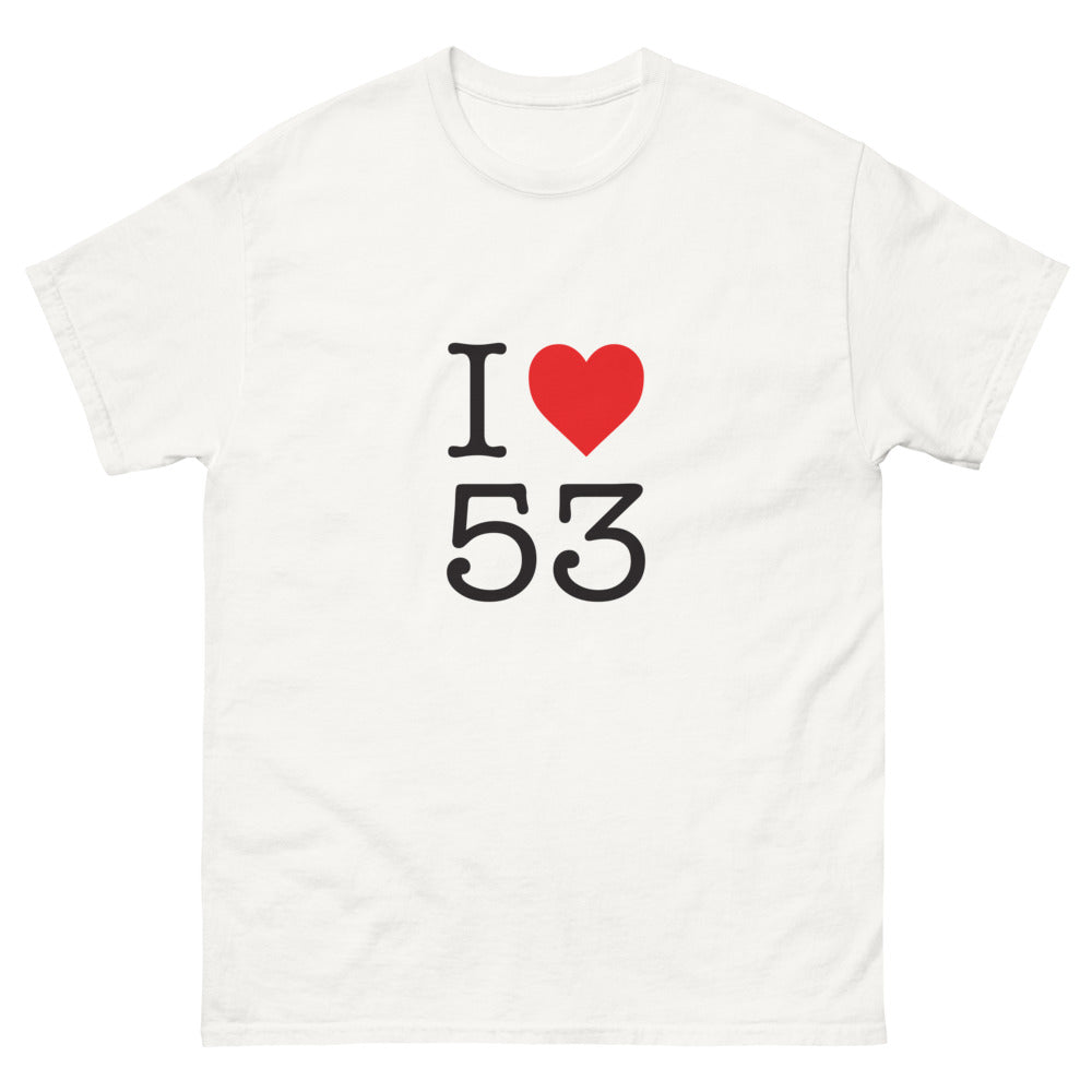 T-shirt Mayenne blanc - I Love 53 pour les fiers locaux