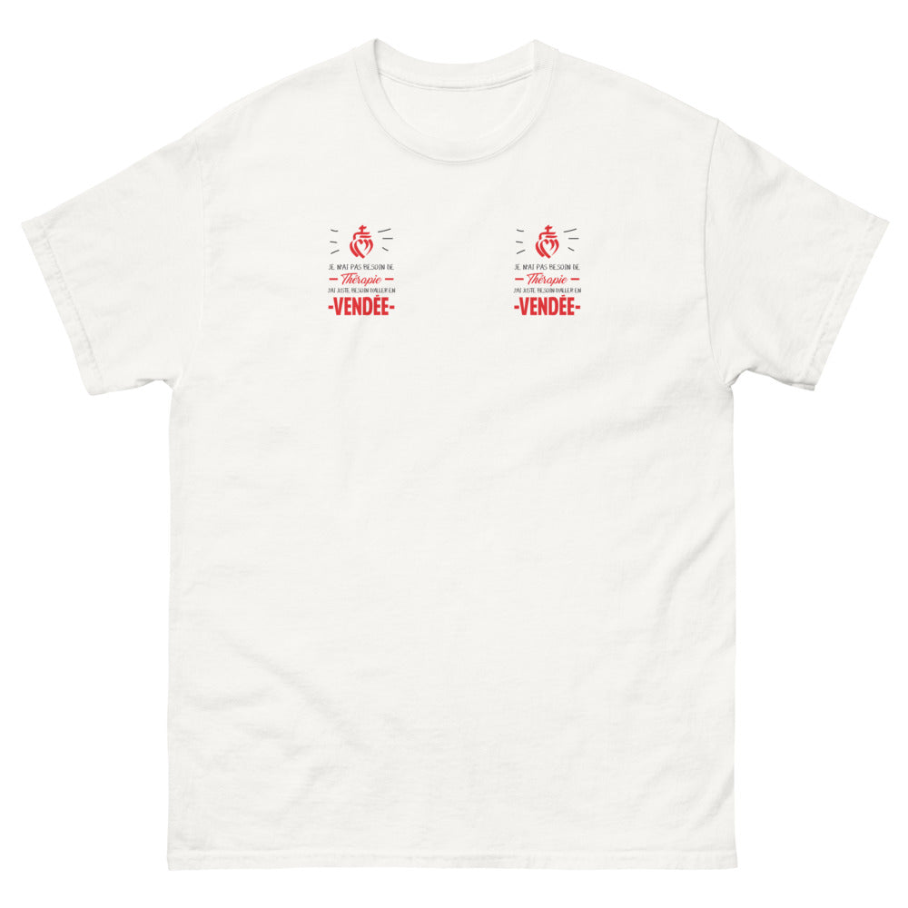 T-shirt Vendée blanc - Je n'ai pas besoin de thérapie