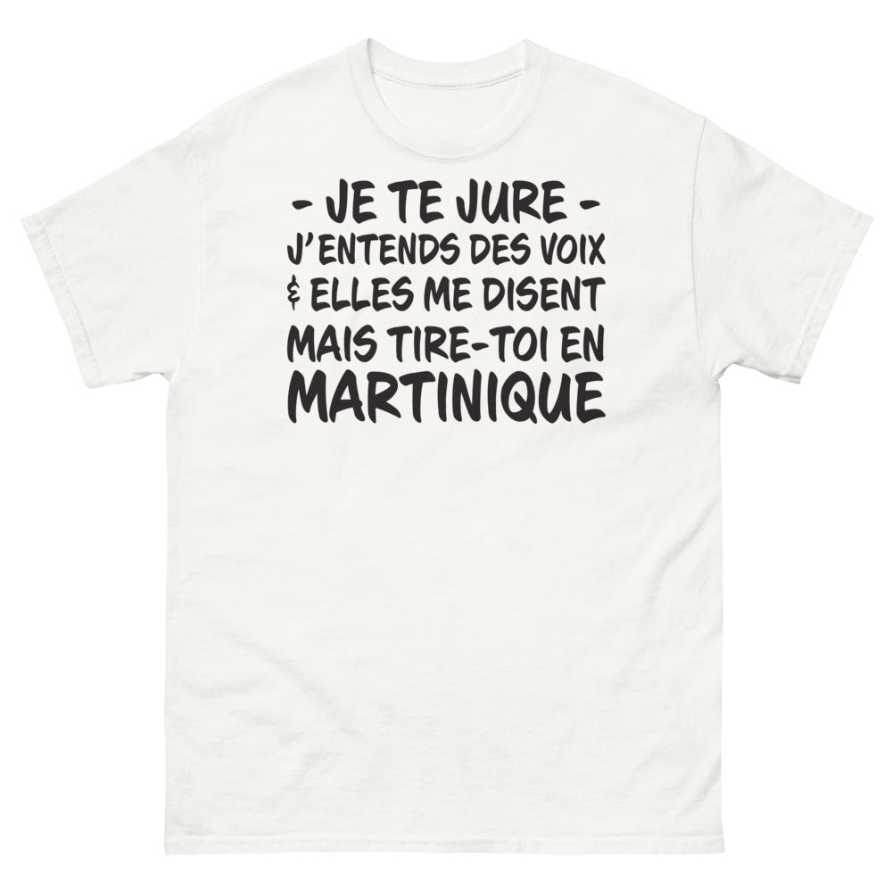 T-shirt Martinique blanc - Je t'entends, mais tire-toi