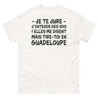 Thumbnail for T-shirt Guadeloupe blanc - je te jure j'entends des voix