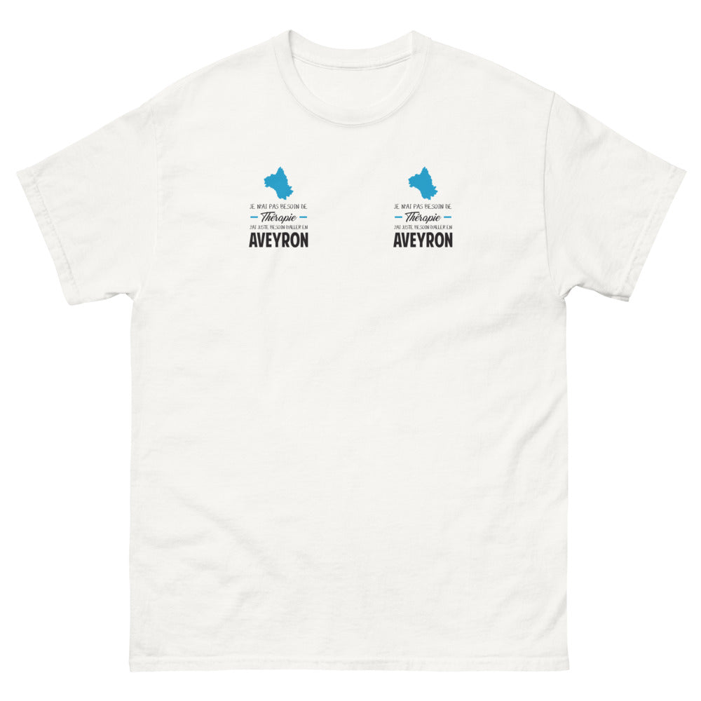 T-shirt Aveyron blanc - Je n'ai pas besoin de thérapie