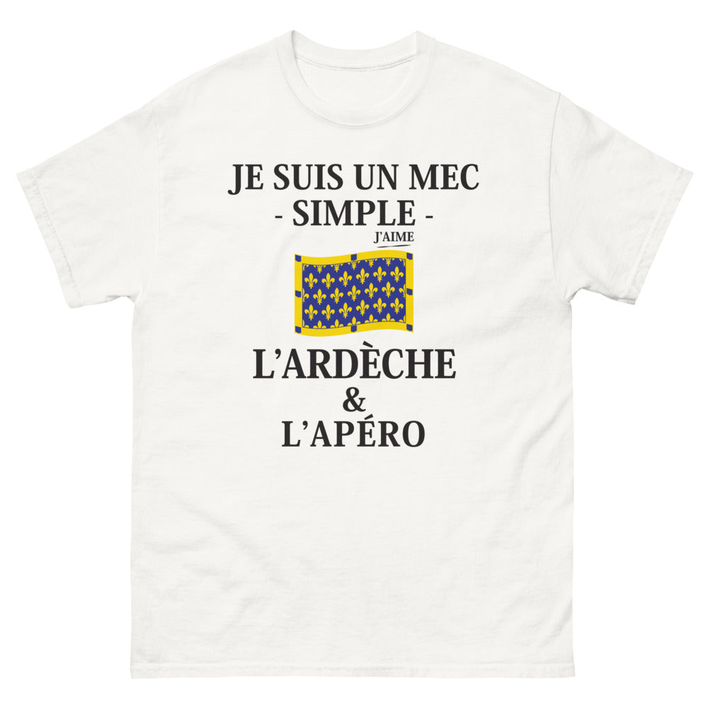 T-shirt Ardèche blanc - Oui à l'apéro avec fierté