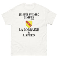 Thumbnail for T-shirt Lorraine blanc - Je suis un mec simple, j'aime l'apéro