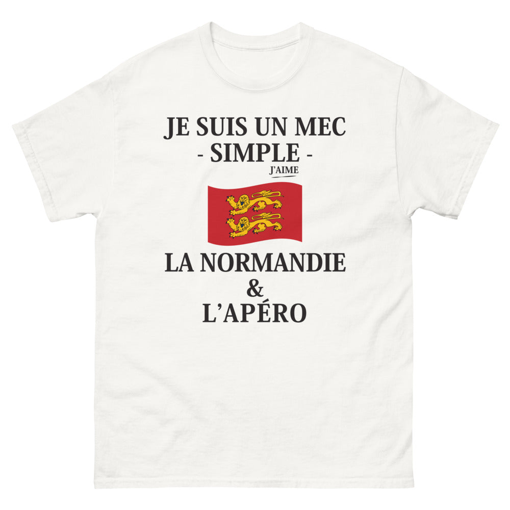 T-shirt Normand blanc - J'aime la Normandie et l'apéro
