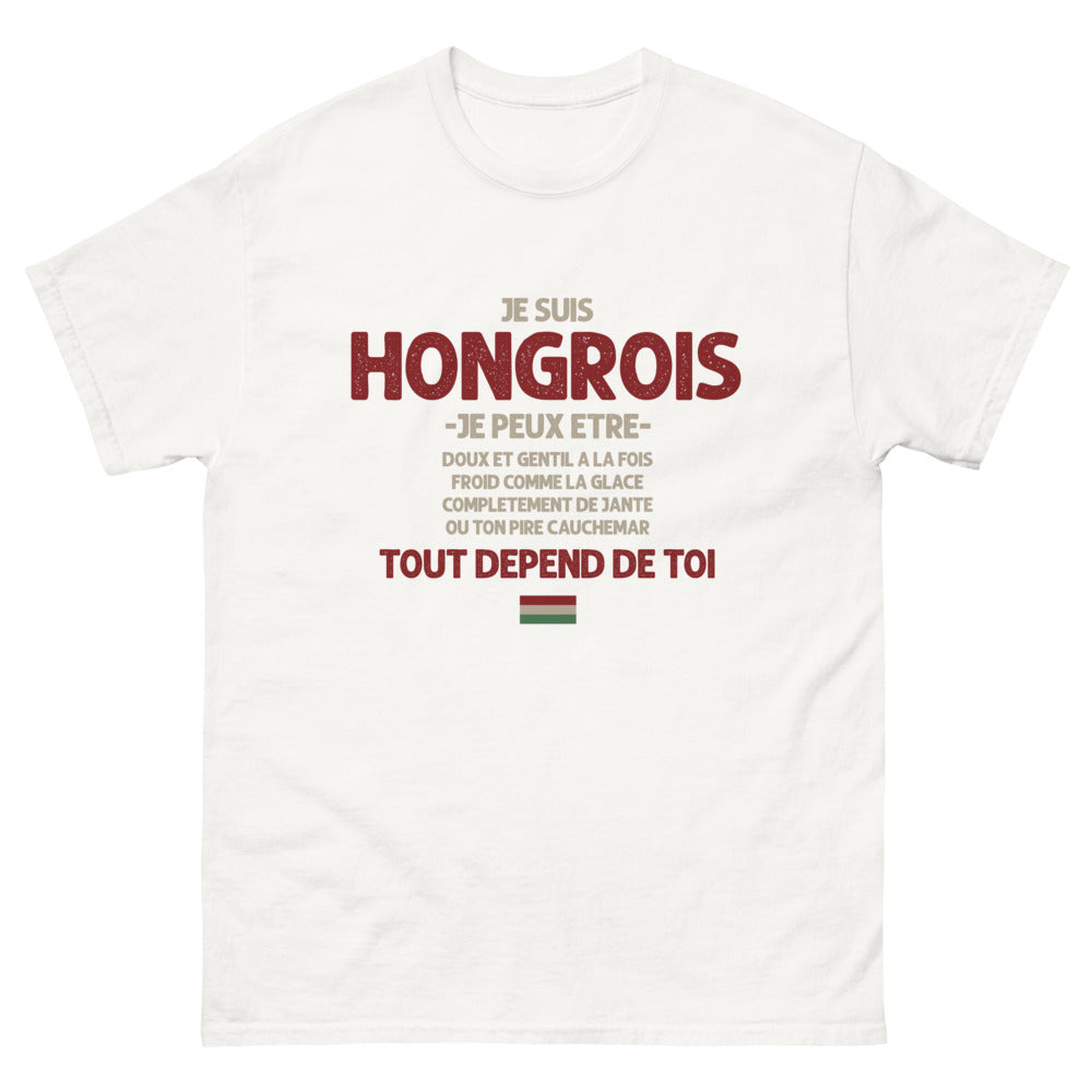 T-shirt Hongrois blanc - Froid comme la glace ou ton pire cauchemar