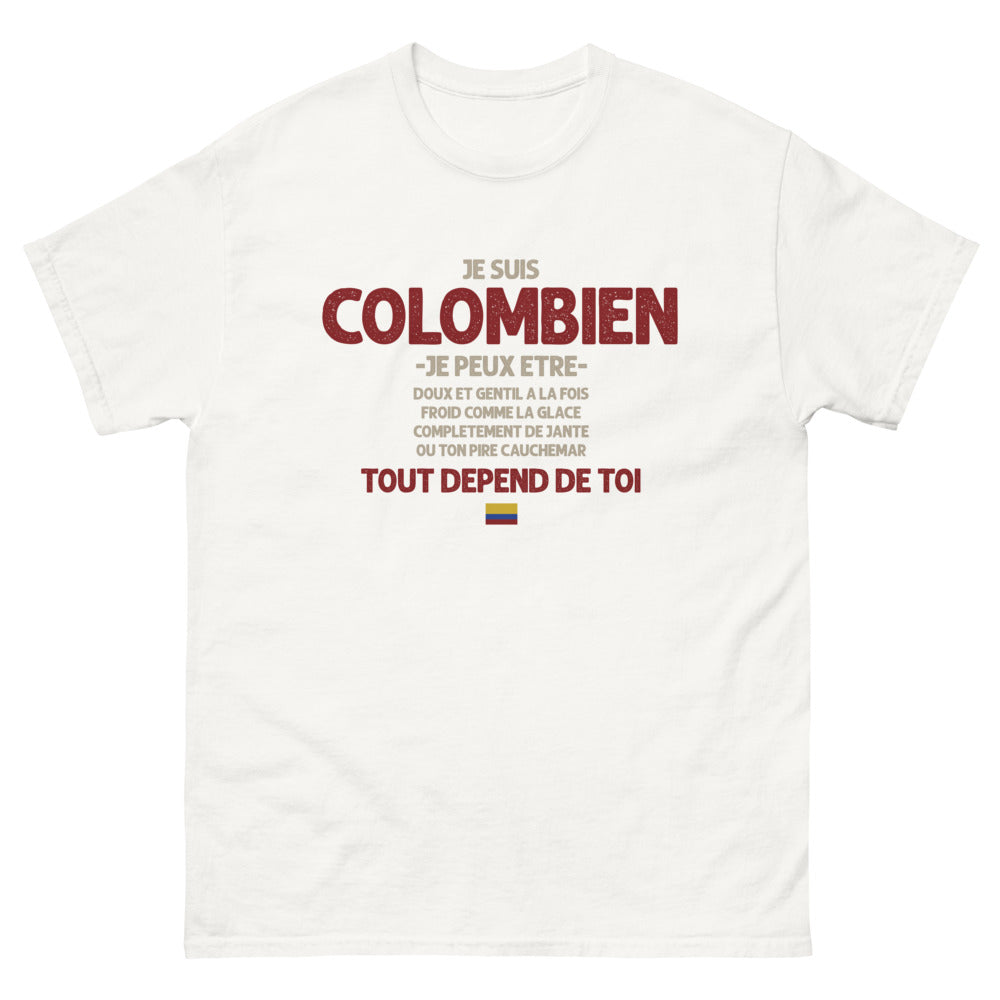 T-shirt Colombien blanc - Doux et gentil mais aussi glacé