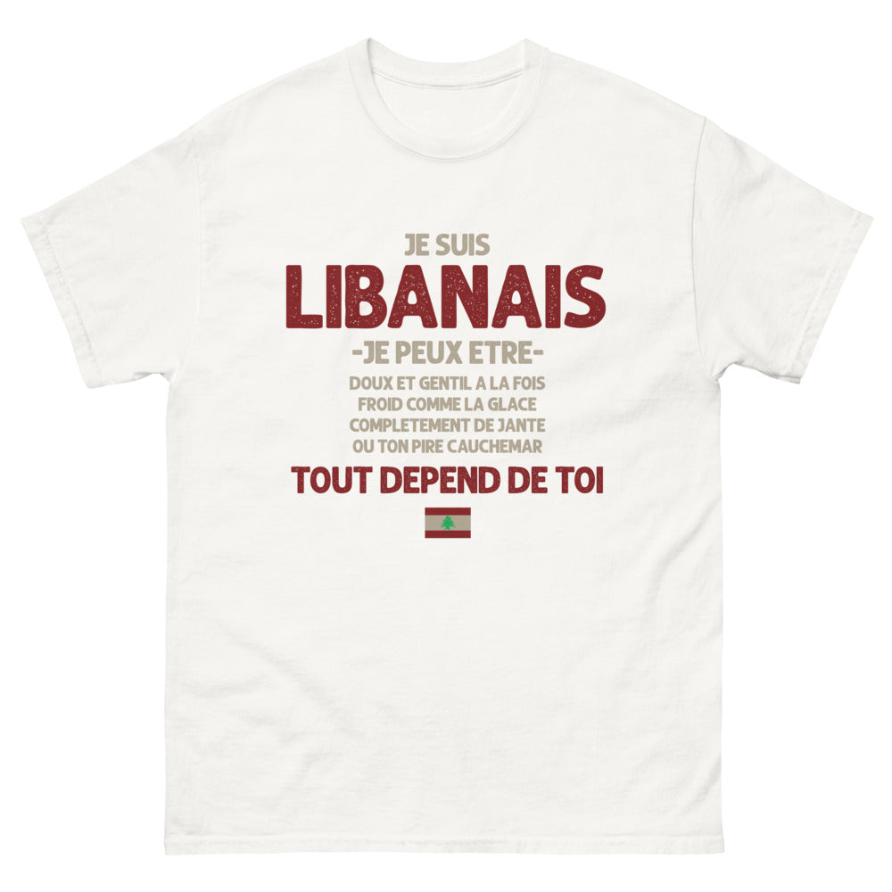 T-shirt Libanais blanc - Je suis Libanais, doux et gentil