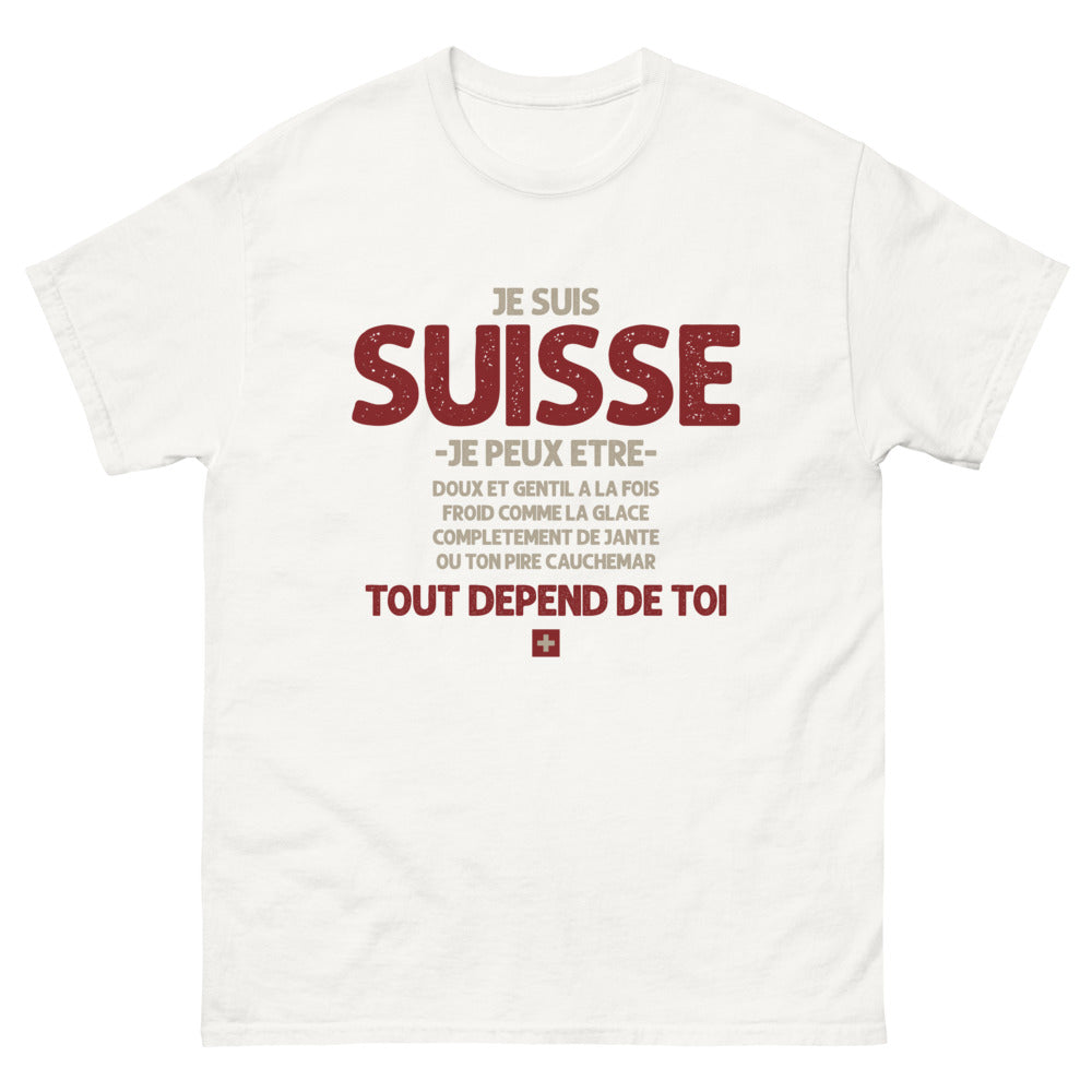 T-shirt Suisse blanc - Je suis polyvalent et imprévisible