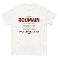 Thumbnail for T-shirt Roumain blanc - Je suis roumain : doux et glacial