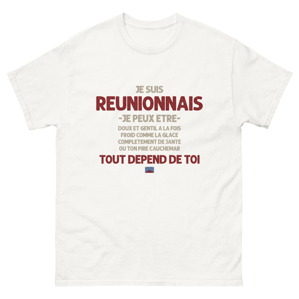 T-shirt Réunionnais blanc - Doux et gentil avec caractère