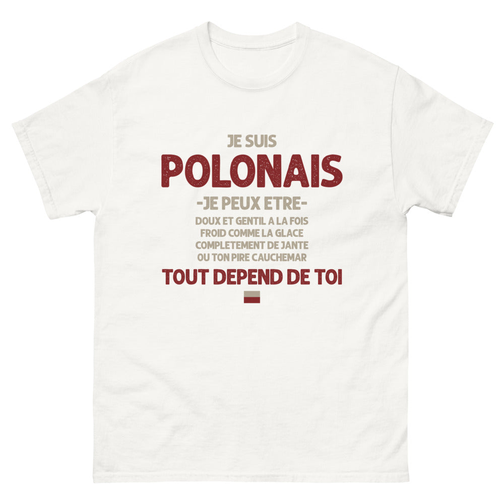 T-shirt Pologne blanc - Doux ou froid comme la glace