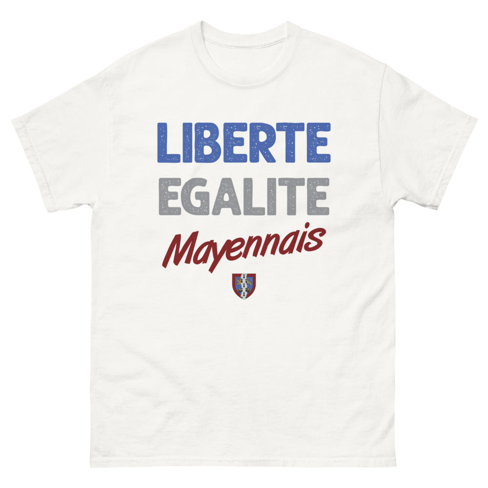 T-shirt Mayenne blanc - Liberté Égalité Mayennais