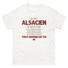 T-shirt Alsacien blanc - Doux comme un agneau, fou comme l'Alsace