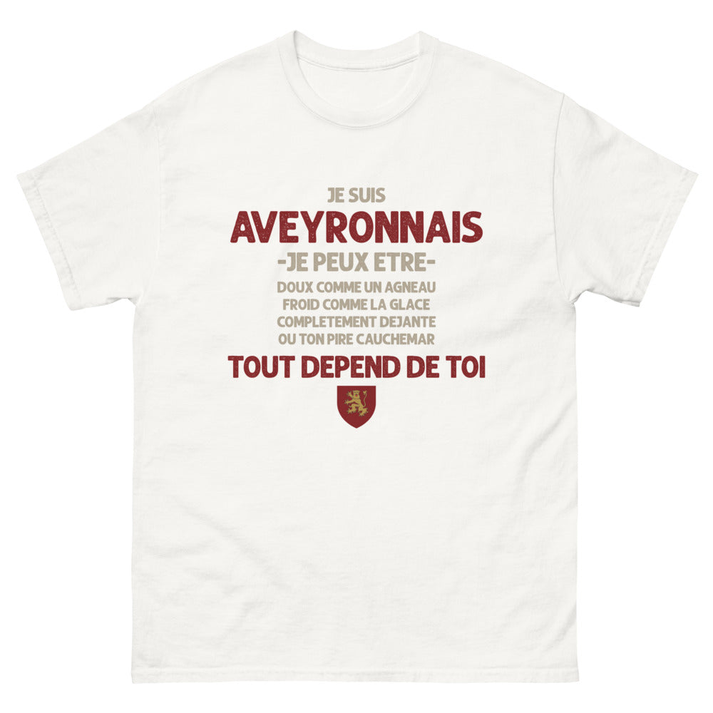 T-shirt Aveyronnais blanc - Doux comme un agneau, froid comme la glace
