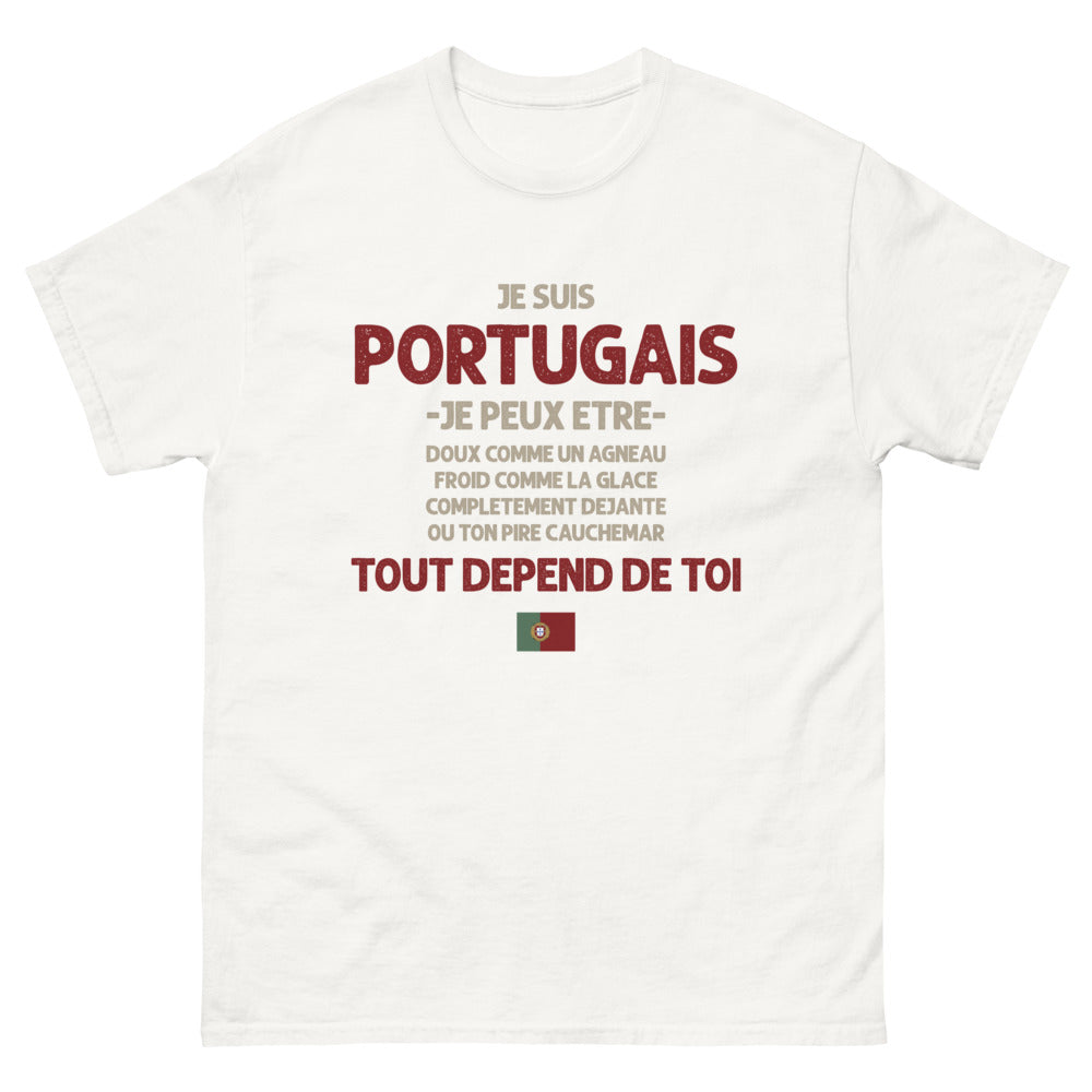 T-shirt Portugal blanc - Je suis Portugais, doux comme un agneau