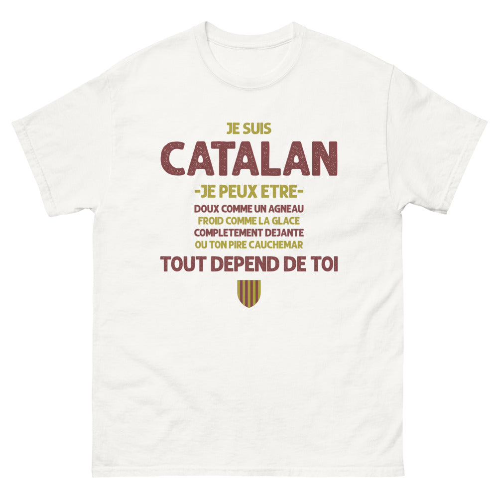T-shirt Catalogne blanc - Je suis Catalan, doux ou déjanté ?