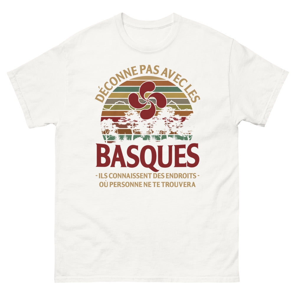 T-shirt Basque blanc - Ne Déconne Pas avec les Basques