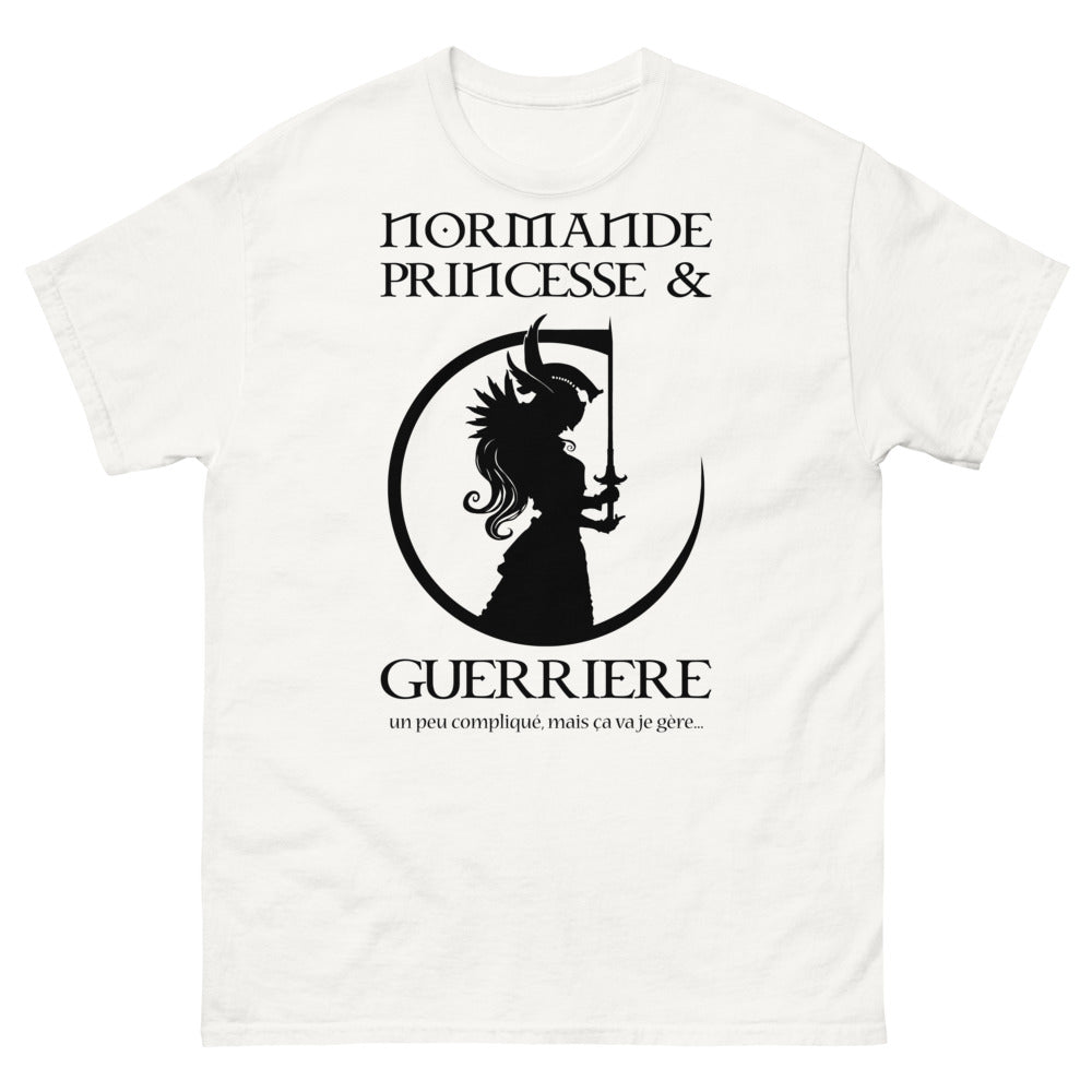 T-shirt Normande blanc - Princesse Guerrière avec humour